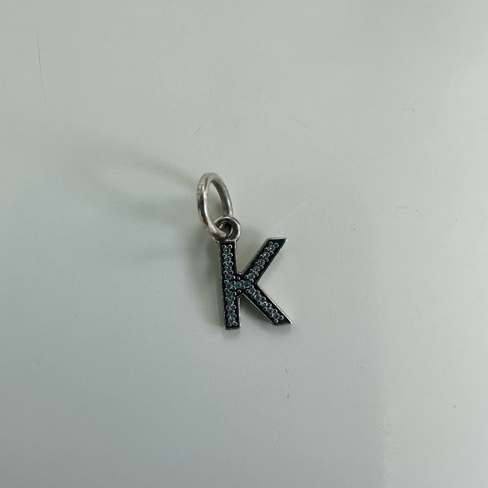 Silver Letter K Pandora charm Pendant